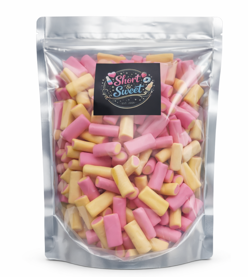 Rhubarb & Custard Soft Sweets – 500g Retro Candy Pouch