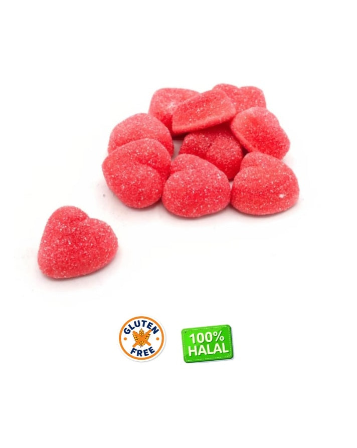 Fizzy Strawberry Filled Hearts